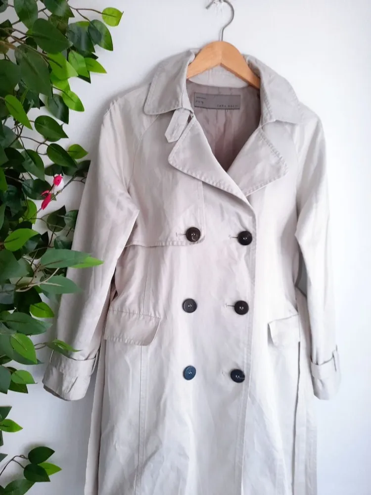 trench coat bege areia zara