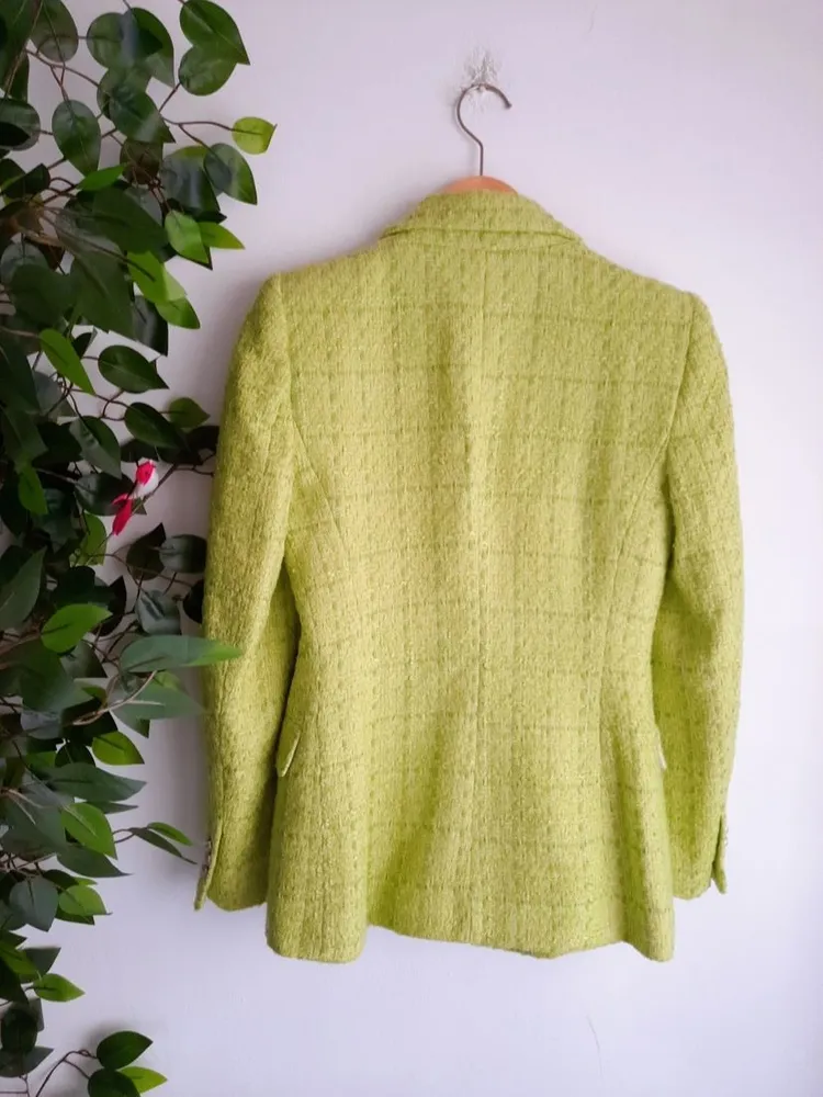 blazer de lã verde lima zara