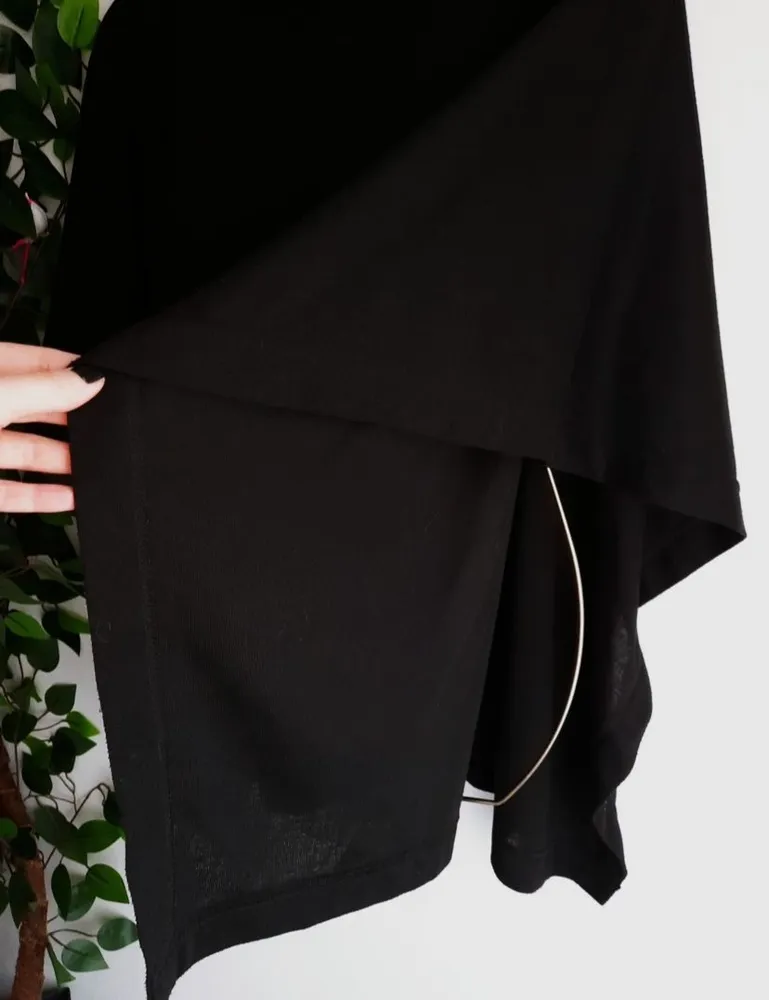 poncho de tricô preto gola alta zara