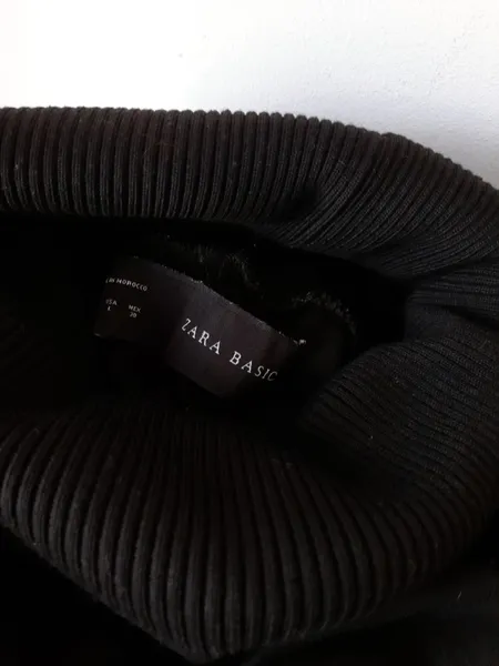 poncho de tricô preto gola alta zara