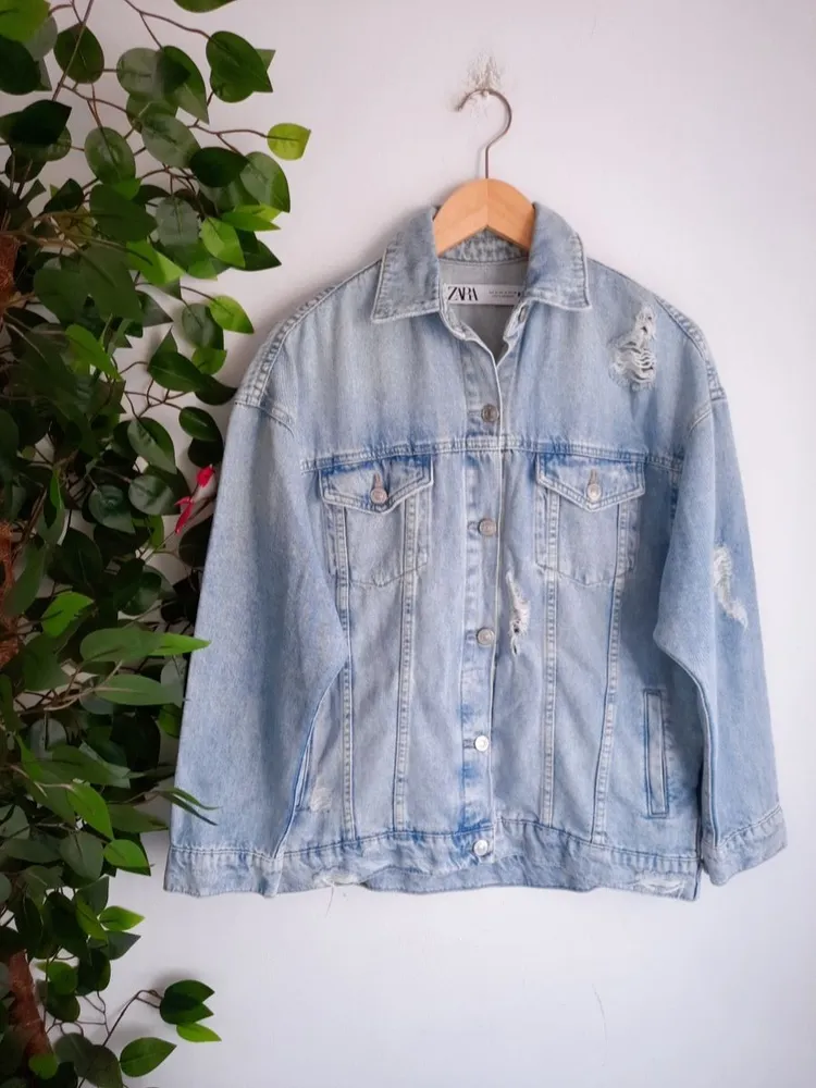 jaqueta jeans zara oversized