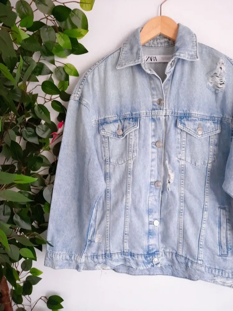 jaqueta jeans zara oversized