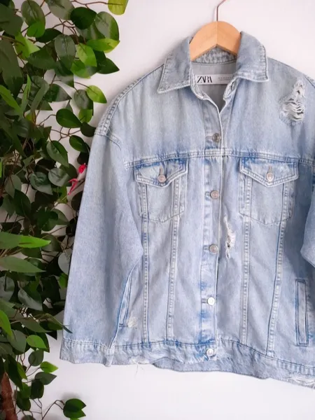 jaqueta jeans zara oversized
