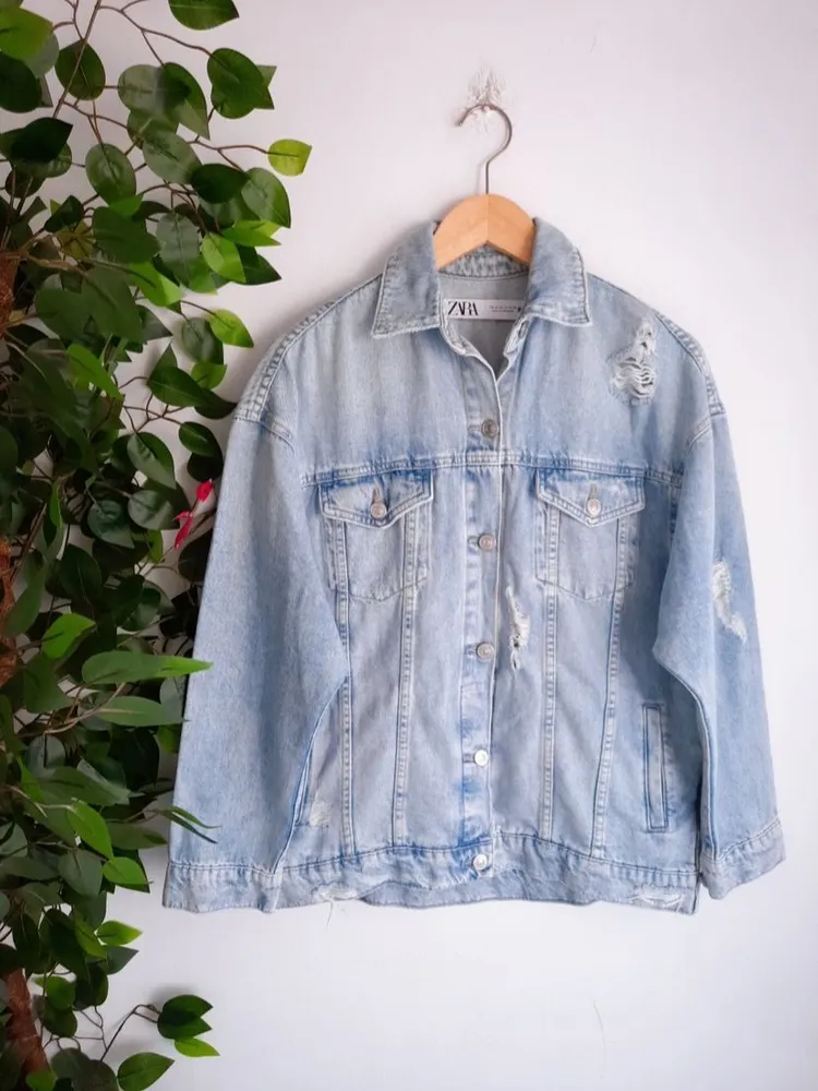jaqueta jeans zara oversized