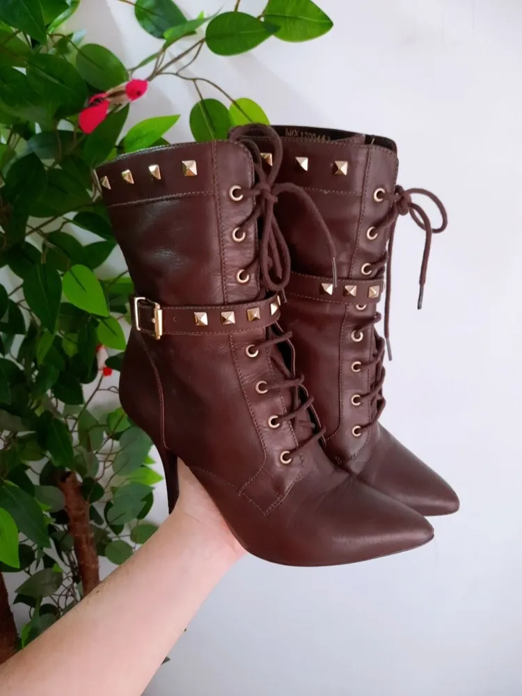 bota em couro legítimo marrom santa lolla