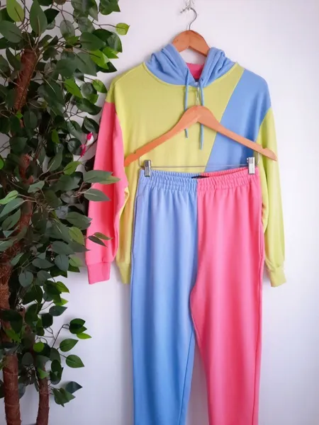 conjunto moletom colorblock renner blue steel