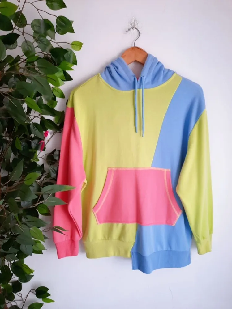 conjunto moletom colorblock renner blue steel
