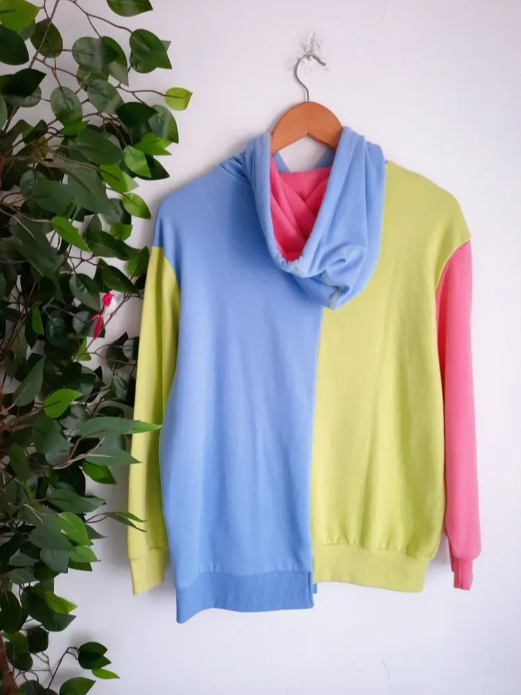 conjunto moletom colorblock renner blue steel
