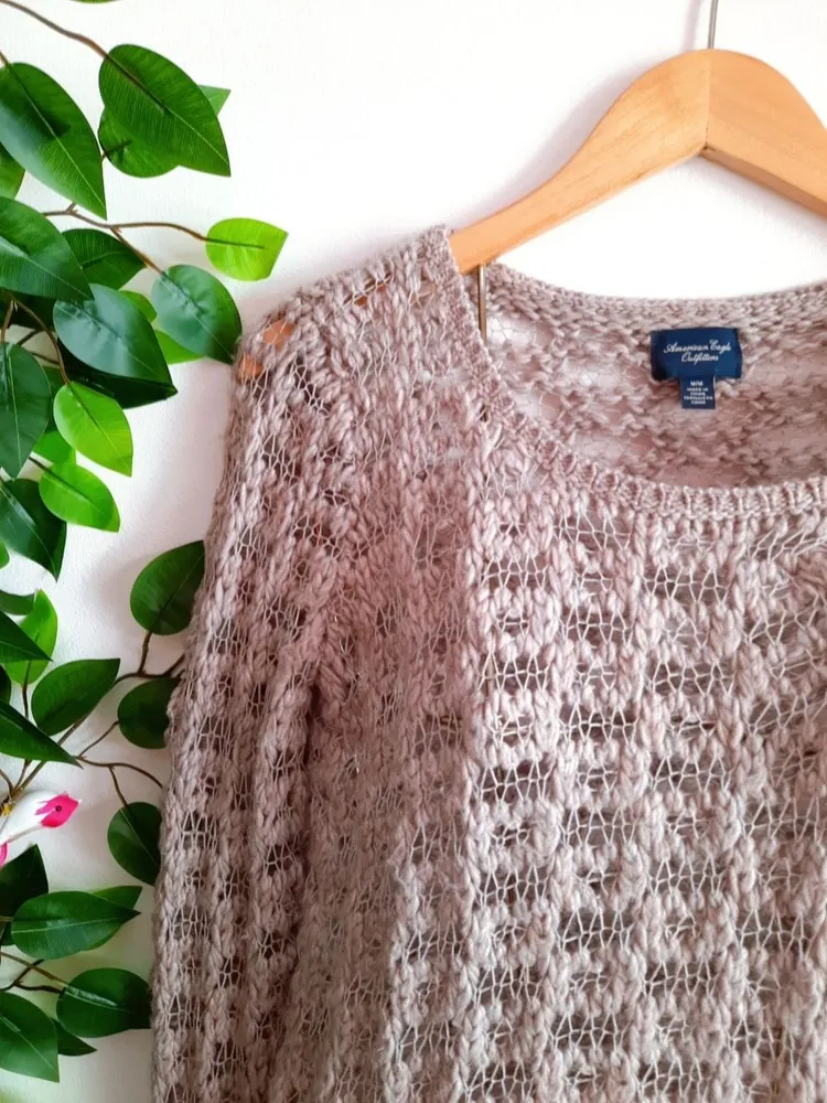 suéter de tricô cinza american eagle outfiters