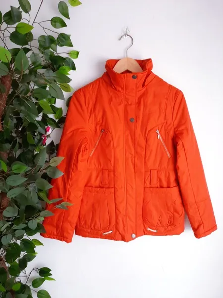 jaqueta laranja acolchoada kaxini