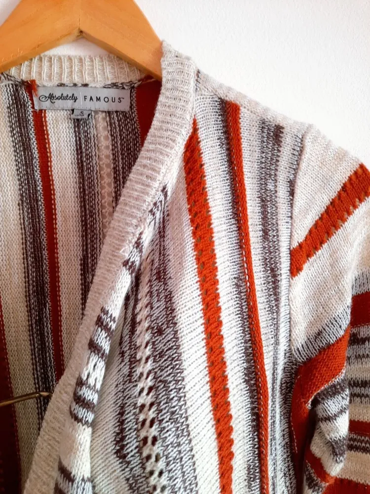 cardigan de tricô peruano listrado