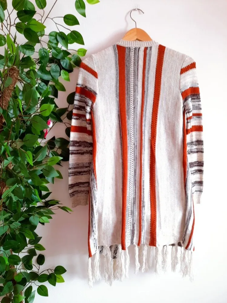 cardigan de tricô peruano listrado