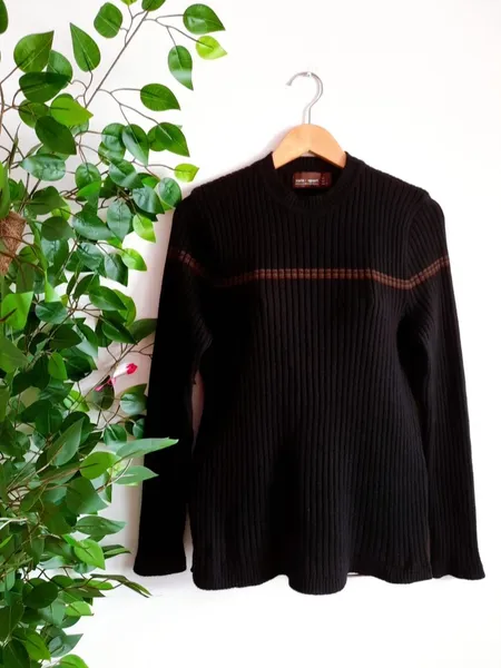 suéter de tricô preto zara