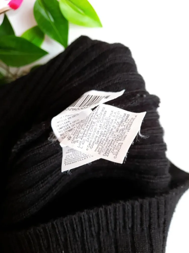 suéter de tricô preto zara