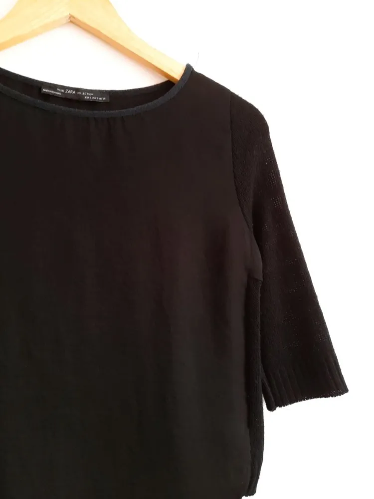 blusa preta zara