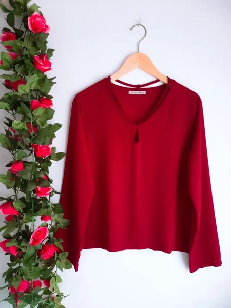 blusa vermelho bordô luigi bertolli m