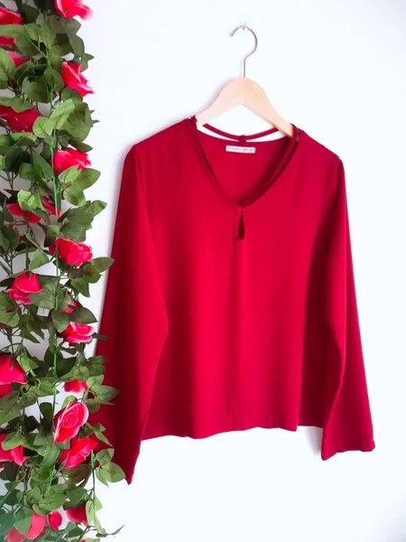 blusa vermelho bordô luigi bertolli m