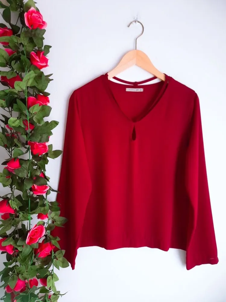 blusa vermelho bordô luigi bertolli m