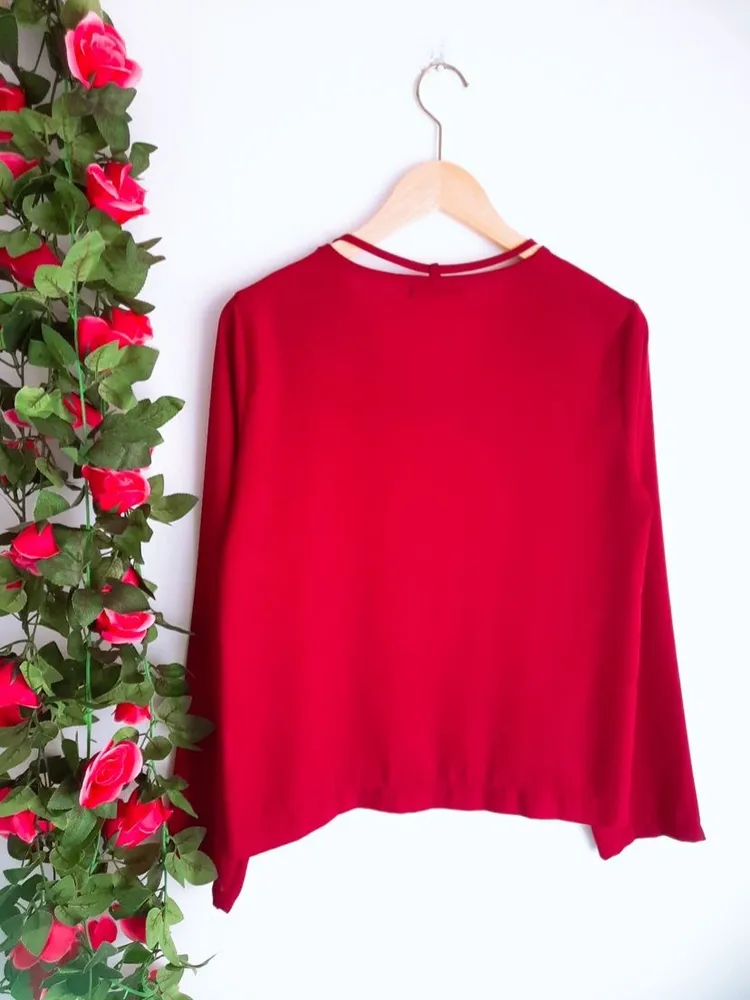 blusa vermelho bordô luigi bertolli m