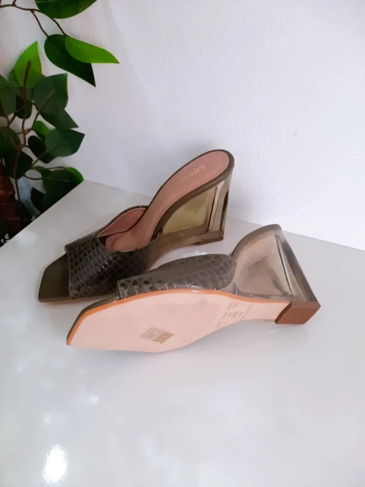 tamanco verde croco constance 34