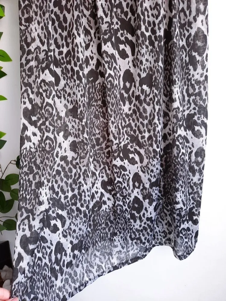 saia longa animal print preto nova p
