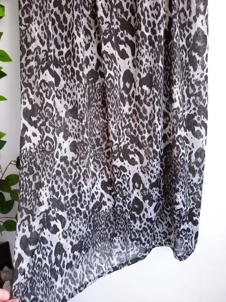 saia longa animal print preto nova p