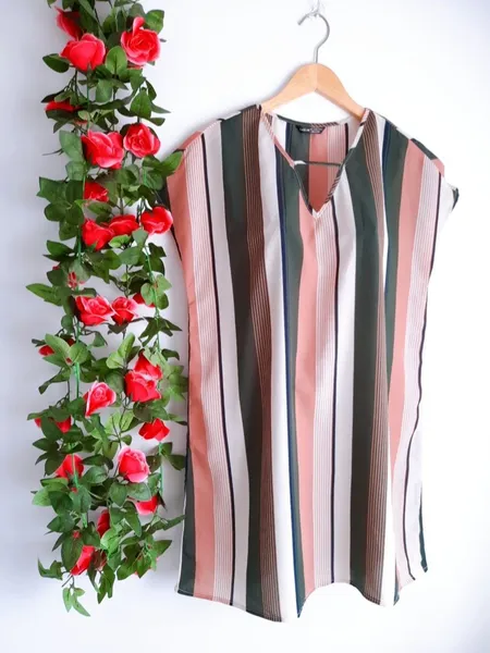 vestido listrado shein