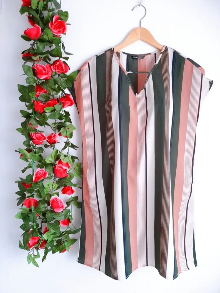 vestido listrado shein