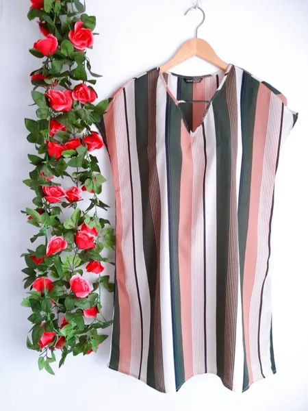 vestido listrado shein