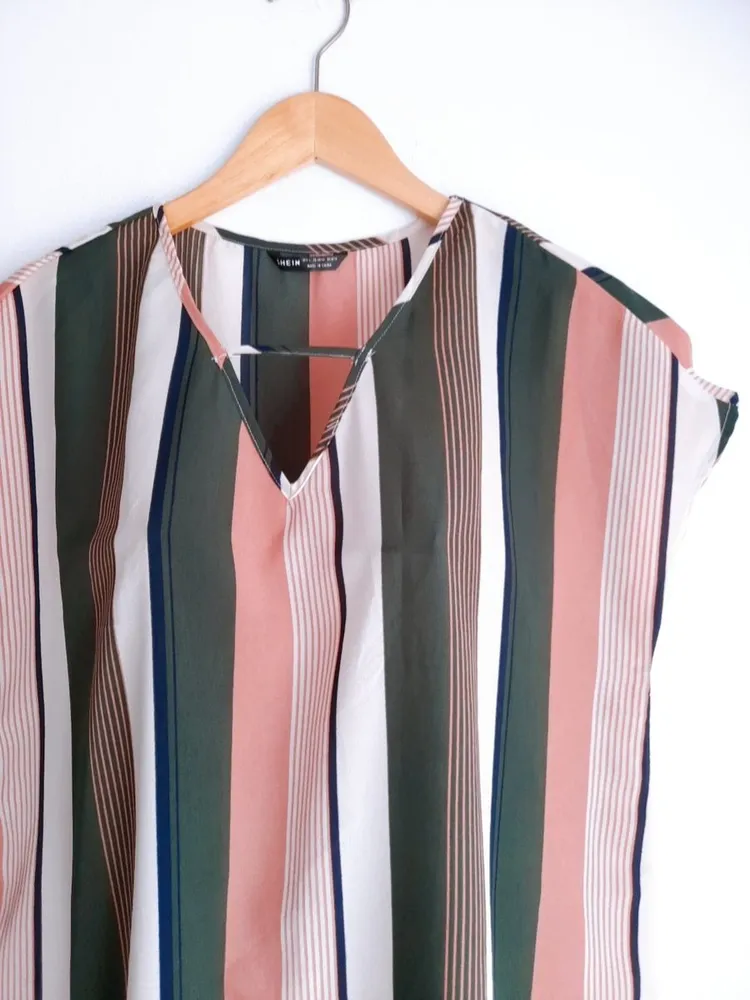 vestido listrado shein
