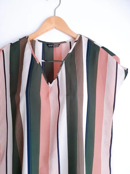 vestido listrado shein