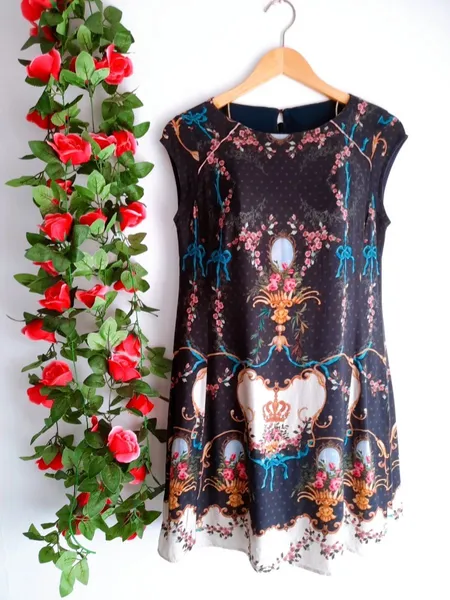 vestido estampado azul antix