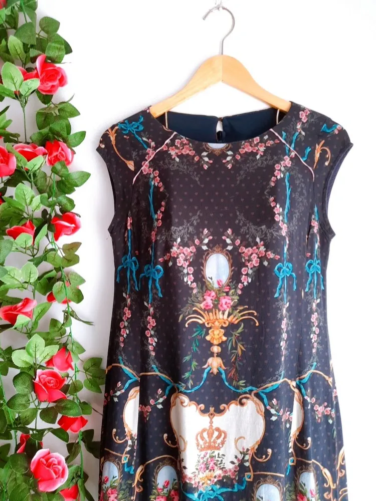 vestido estampado azul antix