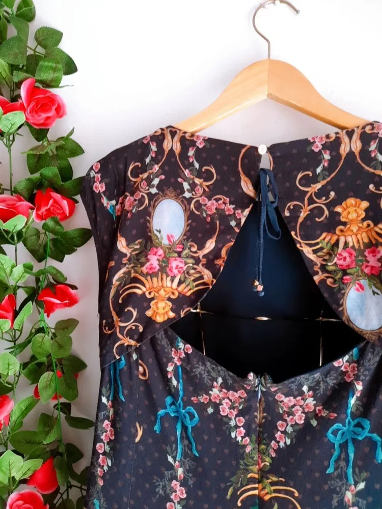 vestido estampado azul antix