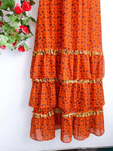 vestido longo chiffon estampado inspiração farm