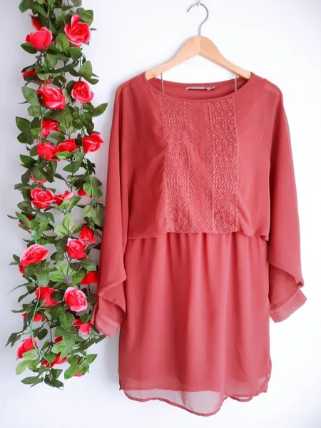 vestido rose bordado luigi bertolli