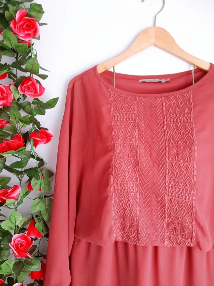 vestido rose bordado luigi bertolli