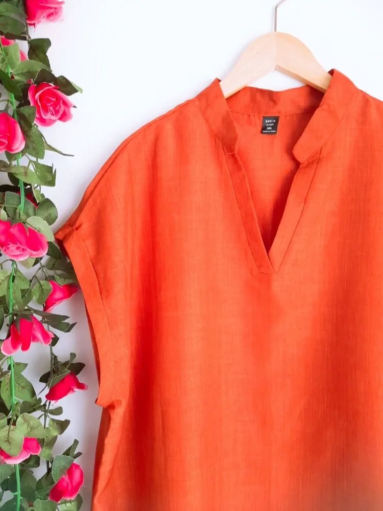 blusa shein marrom terracota