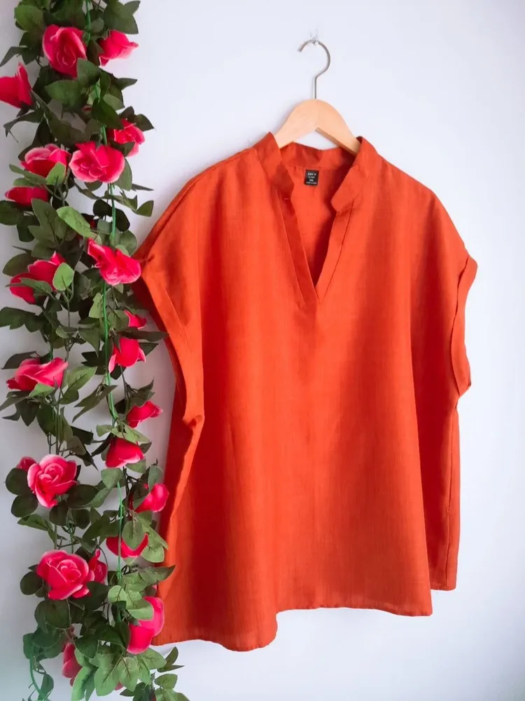blusa shein marrom terracota