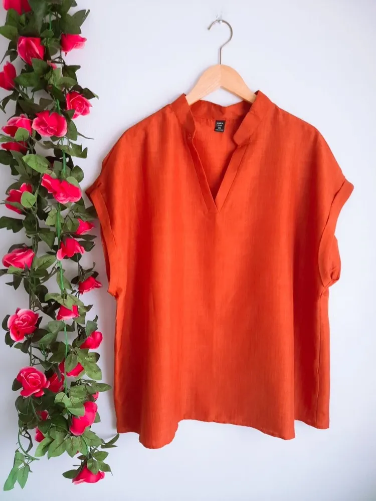 blusa shein marrom terracota
