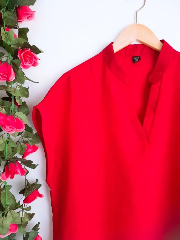 blusa shein vermelha