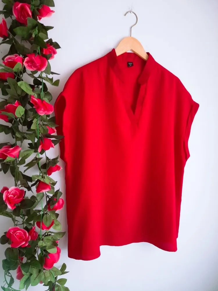 blusa shein vermelha