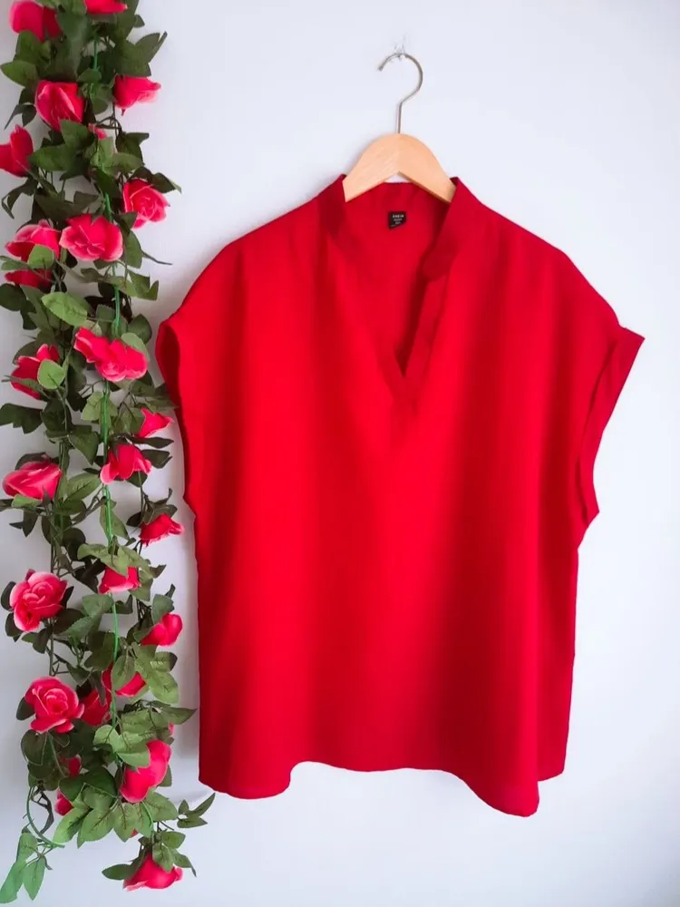 blusa shein vermelha