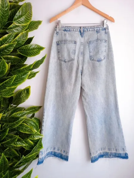 calça jeans wide leg ink azul claro 40