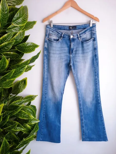 calça jeans zara azul 42