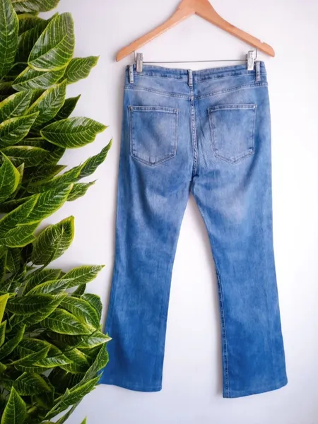 calça jeans zara azul 42