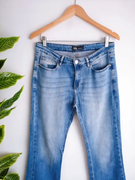 calça jeans zara azul 42
