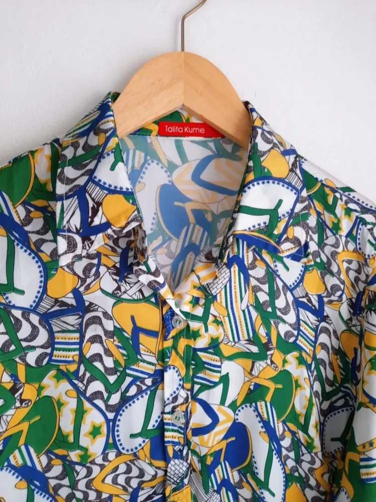 camisa estampada brasil talita kume