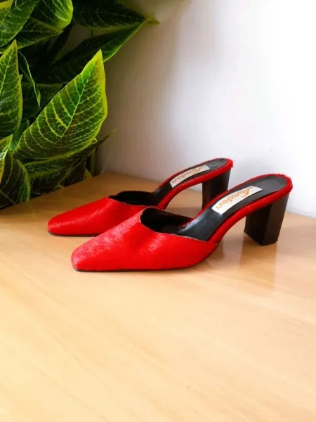 tamanco mullet camurçado vermelho sanden 34