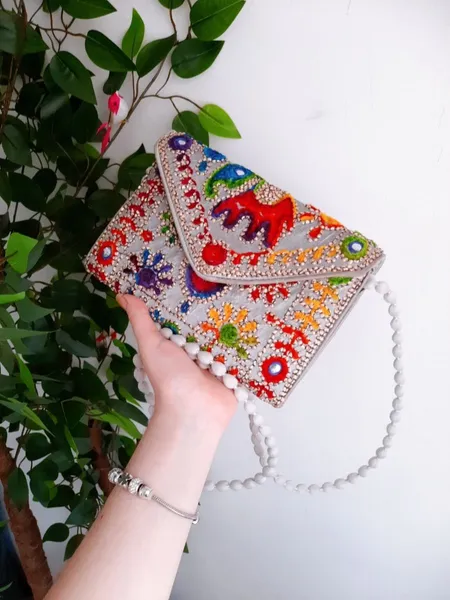 bolsa indiana bordada tiracolo original